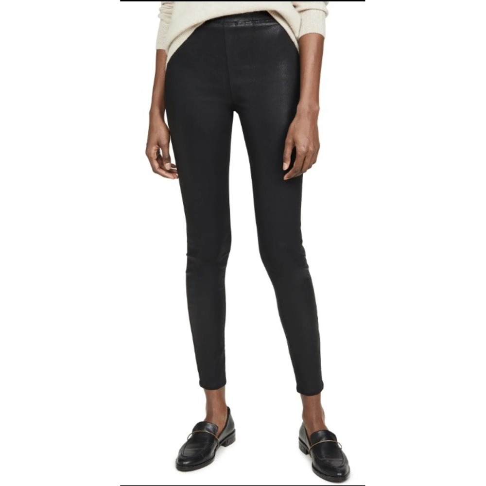 NWT L'AGENCE Rochelle Coated Pull-On Jeans – Black – Size Small